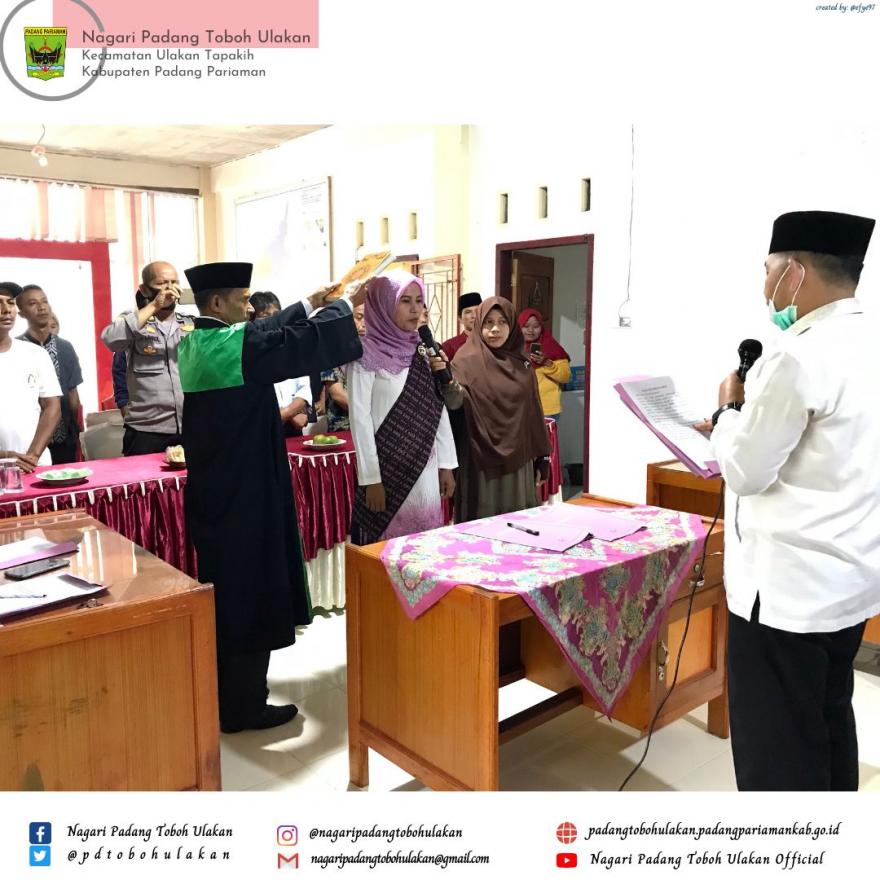 Camat Ulakan Tapakis melantik Anggota Bamus (PAW) Periode 2017 -  2023 Nagari Padang Toboh Ulakan