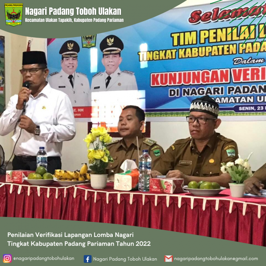 Kunjungan Tim Lomba Nagari Kabupaten Padang Pariaman Tahun 2022 di Nagari Padang Toboh Ulakan